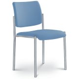 Besucherstuhl CONFERENCE | Gestell alusilber | ohne Armlehnen | Stoff Lotus Blue