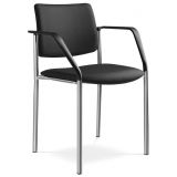 Besucherstuhl CONFERENCE | Gestell chrom | mit Armlehnen | Stoff Black