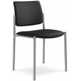 Besucherstuhl CONFERENCE | Gestell chrom | ohne Armlehnen | Stoff Black