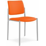 Besucherstuhl CONFERENCE | Gestell chrom | ohne Armlehnen | Stoff Florida Orange