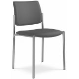 Besucherstuhl CONFERENCE | Gestell chrom | ohne Armlehnen | Stoff Stone Grey