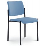 Besucherstuhl CONFERENCE | Gestell schwarz | ohne Armlehnen | Stoff Lotus Blue