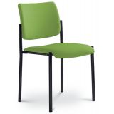 Besucherstuhl CONFERENCE | Gestell schwarz | ohne Armlehnen | Stoff Spring Green