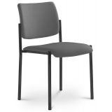 Besucherstuhl CONFERENCE | Gestell schwarz | ohne Armlehnen | Stoff Stone Grey