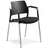 Besucherstuhl DREAM | Gestell chrom | mit Armlehnen | Stoff Black Besucherstuhl DREAM | Gestell chrom | mit Armlehnen | Stoff Black
