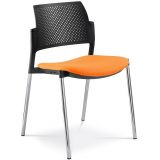 Besucherstuhl DREAM | Gestell chrom | ohne Armlehnen | Stoff Florida Orange