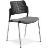 Besucherstuhl DREAM | Gestell chrom | ohne Armlehnen | Stoff Stone Grey