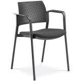 Besucherstuhl DREAM | Gestell schwarz | mit Armlehnen | Stoff Black