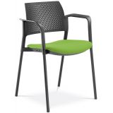 Besucherstuhl DREAM | Gestell schwarz | mit Armlehnen | Stoff Spring Green Besucherstuhl DREAM | Gestell schwarz | mit Armlehnen | Stoff Spring Green