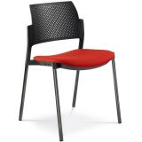 Besucherstuhl DREAM | Gestell schwarz | ohne Armlehnen | Stoff Calypso Red