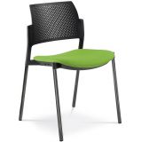 Besucherstuhl DREAM | Gestell schwarz | ohne Armlehnen | Stoff Spring Green