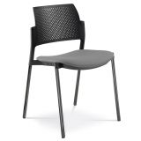 Besucherstuhl DREAM | Gestell schwarz | ohne Armlehnen | Stoff Stone Grey