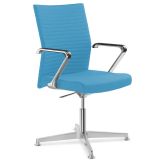 Besucherstuhl Konferenzstuhl MONTREAL | Fußkreuz chrom | Stoff blau Besucherstuhl Konferenzstuhl MONTREAL | Fußkreuz chrom | Stoff blau