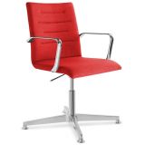 Besucherstuhl Konferenzstuhl NORDIC | Gestell chrom | Stoff Calypso Red
