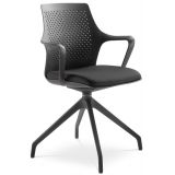 Besucherstuhl Konferenzstuhl PASEO | Gestell schwarz | Stoff Black
