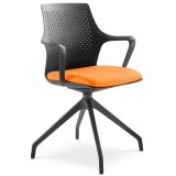 Besucherstuhl Konferenzstuhl PASEO | Gestell schwarz | Stoff Florida Orange Besucherstuhl Konferenzstuhl PASEO | Gestell schwarz | Stoff Florida Orange