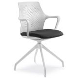 Besucherstuhl Konferenzstuhl PASEO | Gestell weiß | Stoff Black Besucherstuhl Konferenzstuhl PASEO | Gestell weiß | Stoff Black