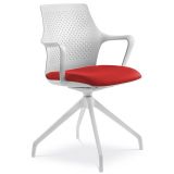 Besucherstuhl Konferenzstuhl PASEO | Gestell weiß | Stoff Calypso Red Besucherstuhl Konferenzstuhl PASEO | Gestell weiß | Stoff Calypso Red