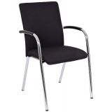 Besucherstuhl Konferenzstuhl SUPREME | 4-Fuß Gestell chrom | Stoff Black Besucherstuhl Konferenzstuhl SUPREME | 4-Fuß Gestell chrom | Stoff Black