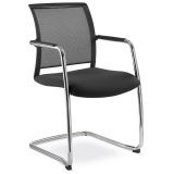 Besucherstuhl Konferenzstuhl VISTA | Freischwinger chrom | Stoff Black