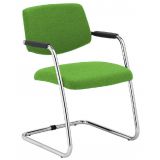 Besucherstuhl TEAM | Freischwinger chrom | Stoff Apple Green Besucherstuhl TEAM | Freischwinger chrom | Stoff Apple Green