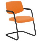 Besucherstuhl TEAM | Freischwinger schwarz | Stoff Funky Orange Besucherstuhl TEAM | Freischwinger schwarz | Stoff Funky Orange