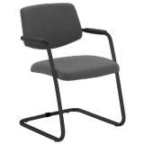 Besucherstuhl TEAM | Freischwinger schwarz | Stoff Steel Grey Besucherstuhl TEAM | Freischwinger schwarz | Stoff Steel Grey