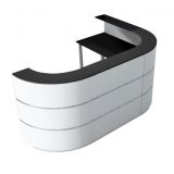 Counter Theke Mod. CENTURY VI | 260 x 180 cm | Anthrazit/Wei�