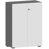 Flügeltürenschrank 3 OH COMFORT | 80 cm breit | Korpus Graphit | Front Weiß classic Flügeltürenschrank 3 OH COMFORT | 80 cm breit | Korpus Graphit | Front Weiß classic