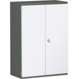 Fl�gelt�renschrank 3 OH STYLE | 80 cm breit | Korpus Graphit | Front Wei�