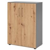 Flügeltürenschrank 3OH SMART | 80 cm breit | Korpus Graphit | Front Eiche Rustikal Flügeltürenschrank 3OH SMART | 80 cm breit | Korpus Graphit | Front Eiche Rustikal