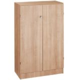 Fl�gelt�renschrank 3OH SOLID | 80 cm breit | Korpus Nussbaum hell | Front Nussbaum hell