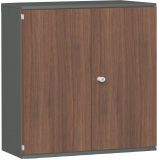 Fl�gelt�renschrank 4 OH STYLE | 120 cm breit | Korpus Graphit | Front Nussbaum