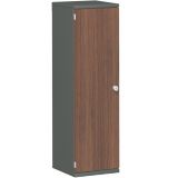 Fl�gelt�renschrank 4 OH STYLE | 40 cm breit | Korpus Graphit | Front Nussbaum