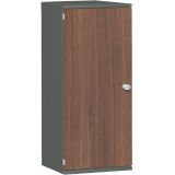 Fl�gelt�renschrank 4 OH STYLE | 60 cm breit | Korpus Graphit | Front Nussbaum