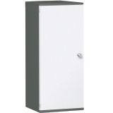 Fl�gelt�renschrank 4 OH STYLE | 60 cm breit | Korpus Graphit | Front Wei�