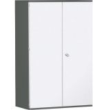 Fl�gelt�renschrank 5 OH STYLE | 120 cm breit | Korpus Graphit | Front Wei�