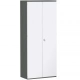Fl�gelt�renschrank 5 OH STYLE | 80 cm breit | Korpus Graphit | Front Wei�