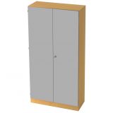 Fl�gelt�renschrank 5OH SOLID | 100 cm breit | Korpus Buche | Front Silber