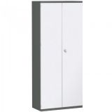 Fl�gelt�renschrank 6 OH STYLE | 100 cm breit | Korpus Graphit | Front Wei�