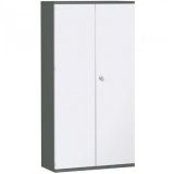 Fl�gelt�renschrank 6 OH STYLE | 120 cm breit | Korpus Graphit | Front Weiss