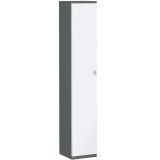 Fl�gelt�renschrank 6 OH STYLE | 40 cm breit | Korpus Graphit | Front Wei�