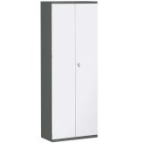Fl�gelt�renschrank 6 OH STYLE | 80 cm breit | Korpus Graphit | Front Wei�