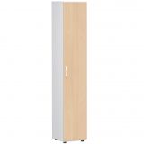 Fl�gelt�renschrank 6 Ordnerh�hen LIFE | 40 cm breit | Weiss / Buche Natur