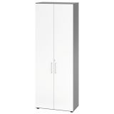 Fl�gelt�renschrank 6OH SMART | 80 cm breit | Korpus Graphit | Front Wei� classic