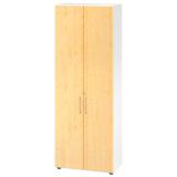 Fl�gelt�renschrank 6OH SMART | 80 cm breit | Korpus Wei� classic | Front Ahorn