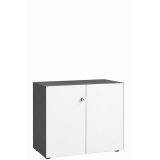 Fl�gelt�renschrank COMFORT 2 Ordnerh�hen | Breite 80 cm | Graphit/Wei� classic