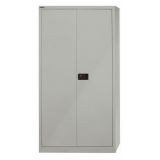 Flügeltürenschrank aus Metall 4 Ordnerhöhen | 90 cm breit | Silber Flügeltürenschrank aus Metall 4 Ordnerhöhen | 90 cm breit | Silber