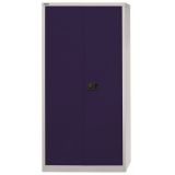 Flügeltürenschrank aus Metall 5 Ordnerhöhen | 90 cm breit | Lichtgrau/Blau Flügeltürenschrank aus Metall 5 Ordnerhöhen | 90 cm breit | Lichtgrau/Blau