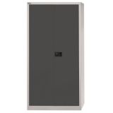 Fl�gelt�renschrank aus Metall 5 Ordnerh�hen | 90 cm breit | Lichtgrau/Graphit
